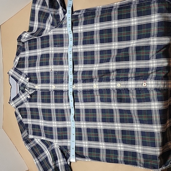Tommy Hilfiger Size S, Classic Fit, Blue, White, Green & Red Plaid Button Down - Picture 4 of 10